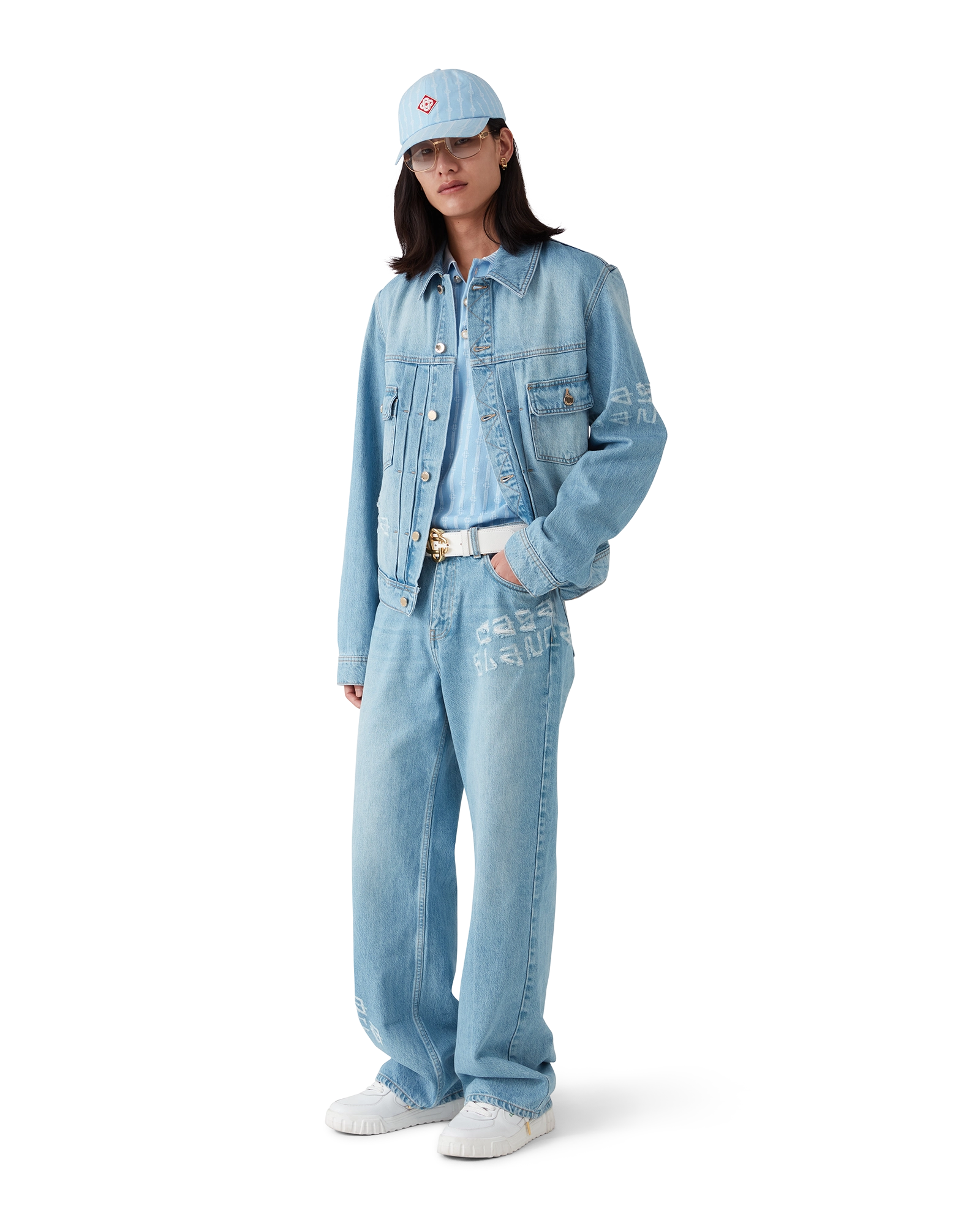 Graffiti Distressed Denim Jacket