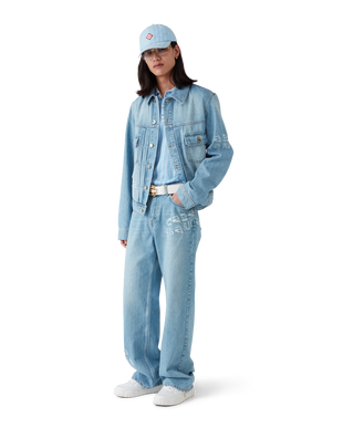 Graffiti Distressed Denim Jacket