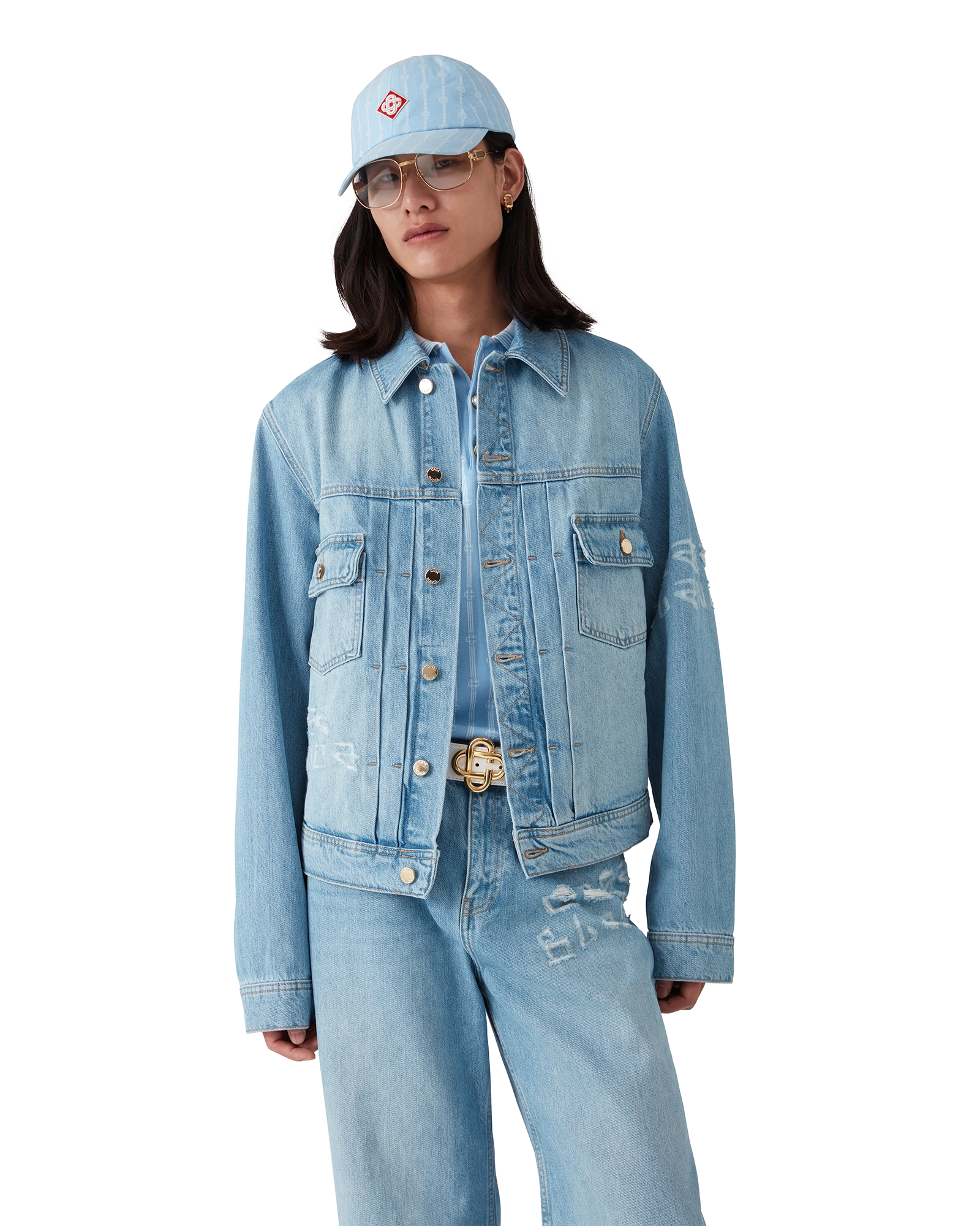 Graffiti Distressed Denim Jacket