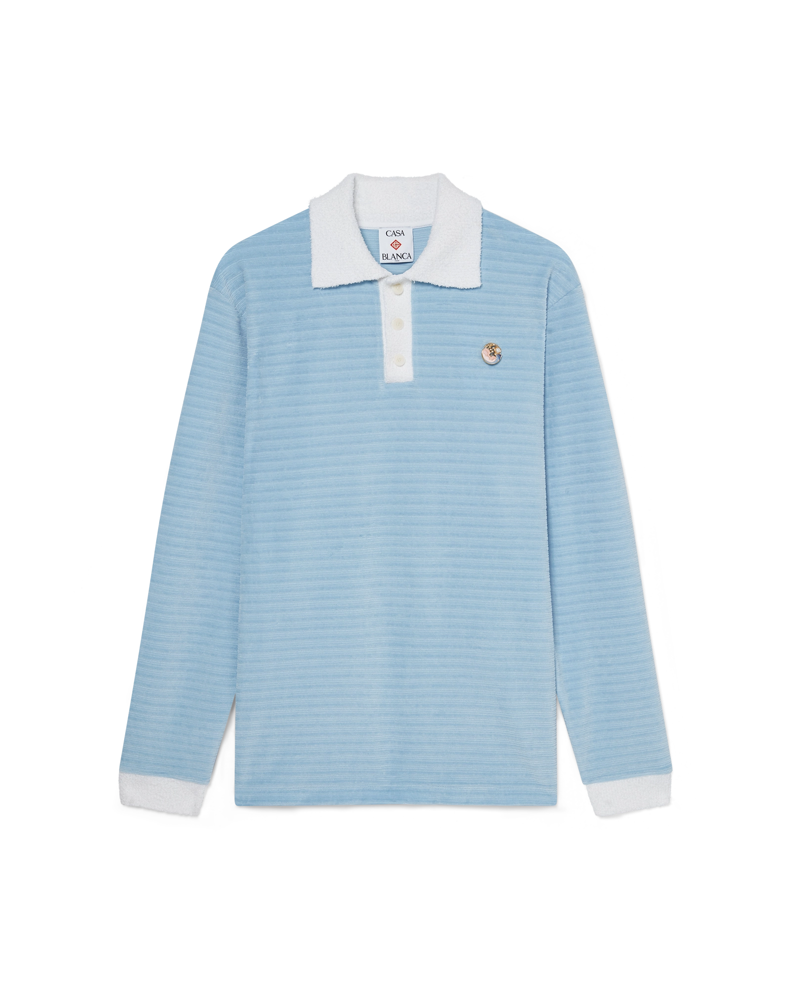 Velour Stripe Polo Shirt