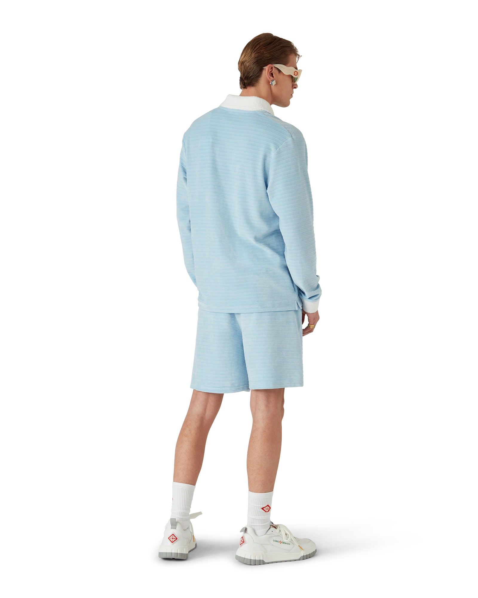 Velour Stripe Polo Shirt