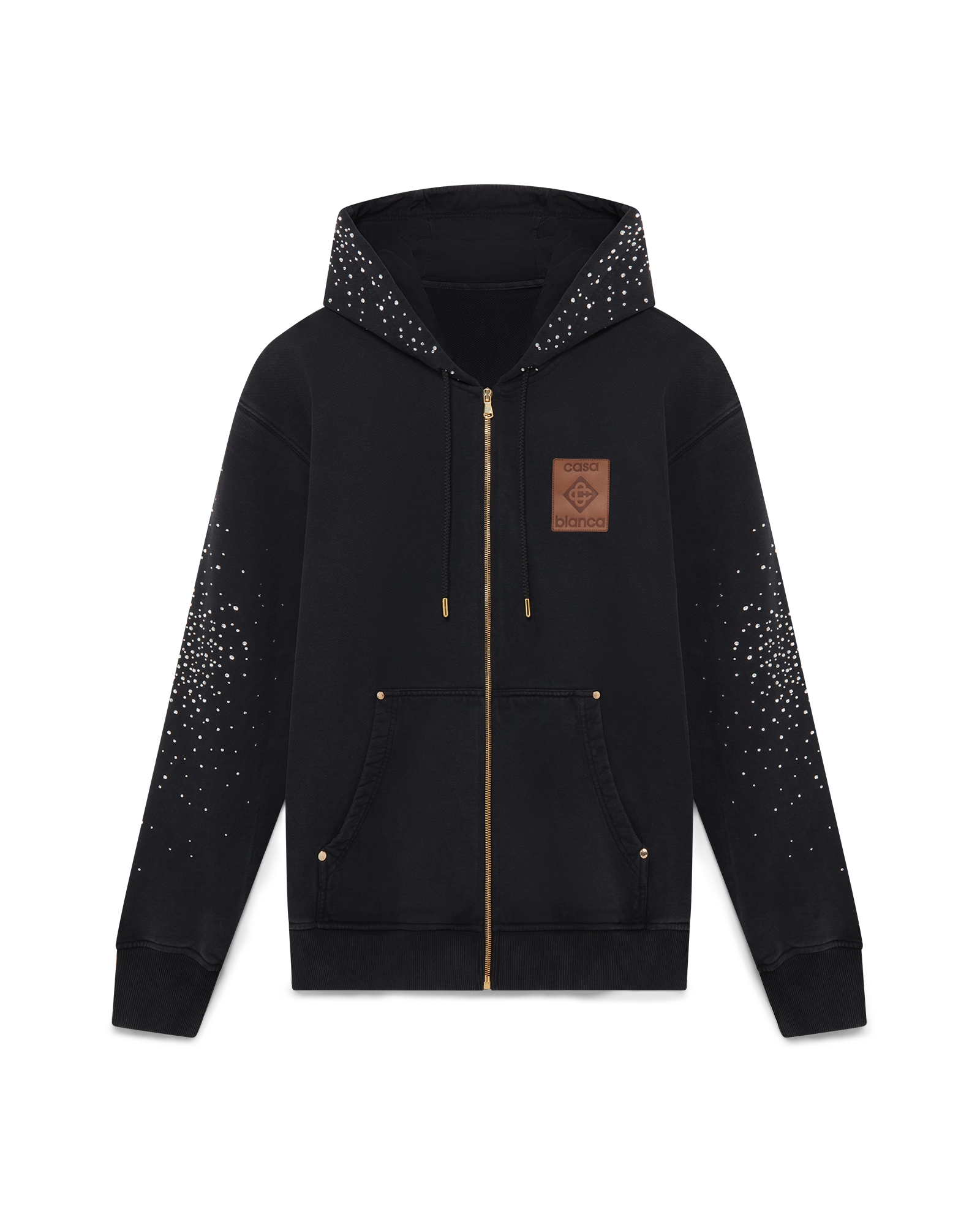La Prémonition Crystal Embellished Zip Hooded Sweatshirt