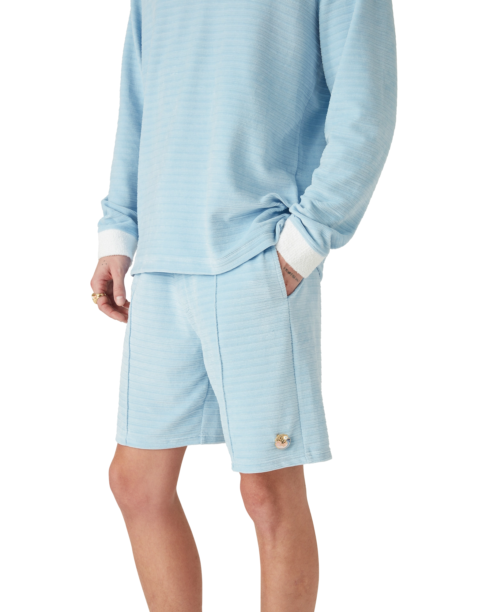 Velour Stripe Shorts