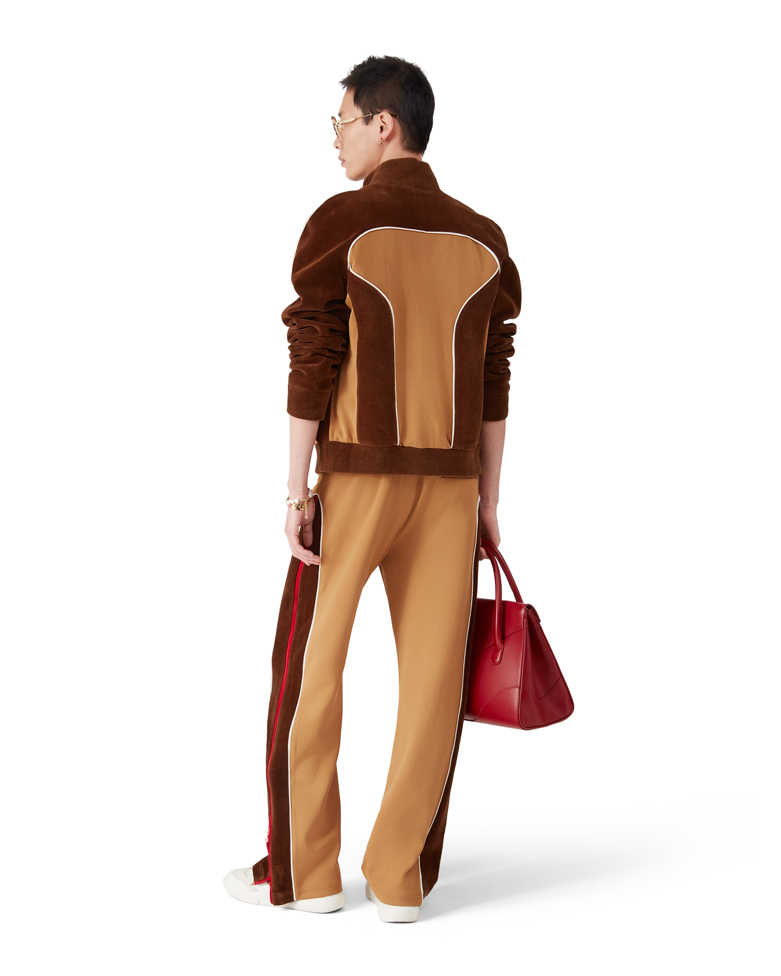 Chenille Panelled Track Pants