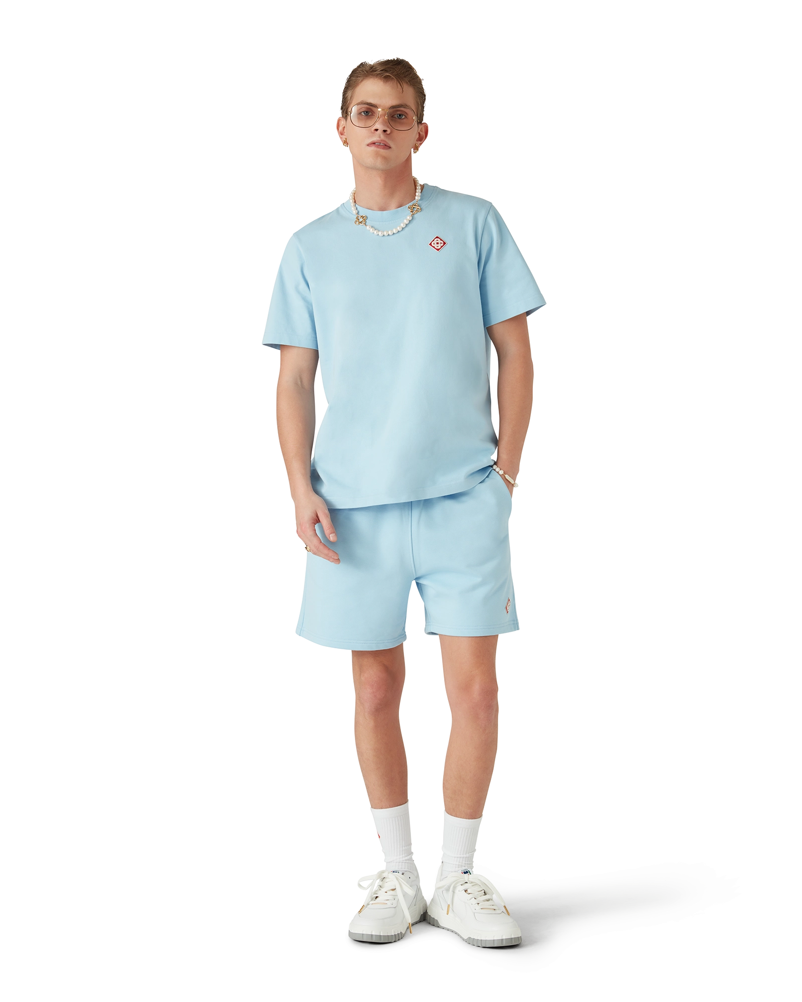 Light Blue Diamond Logo Short Sleeve T-Shirt