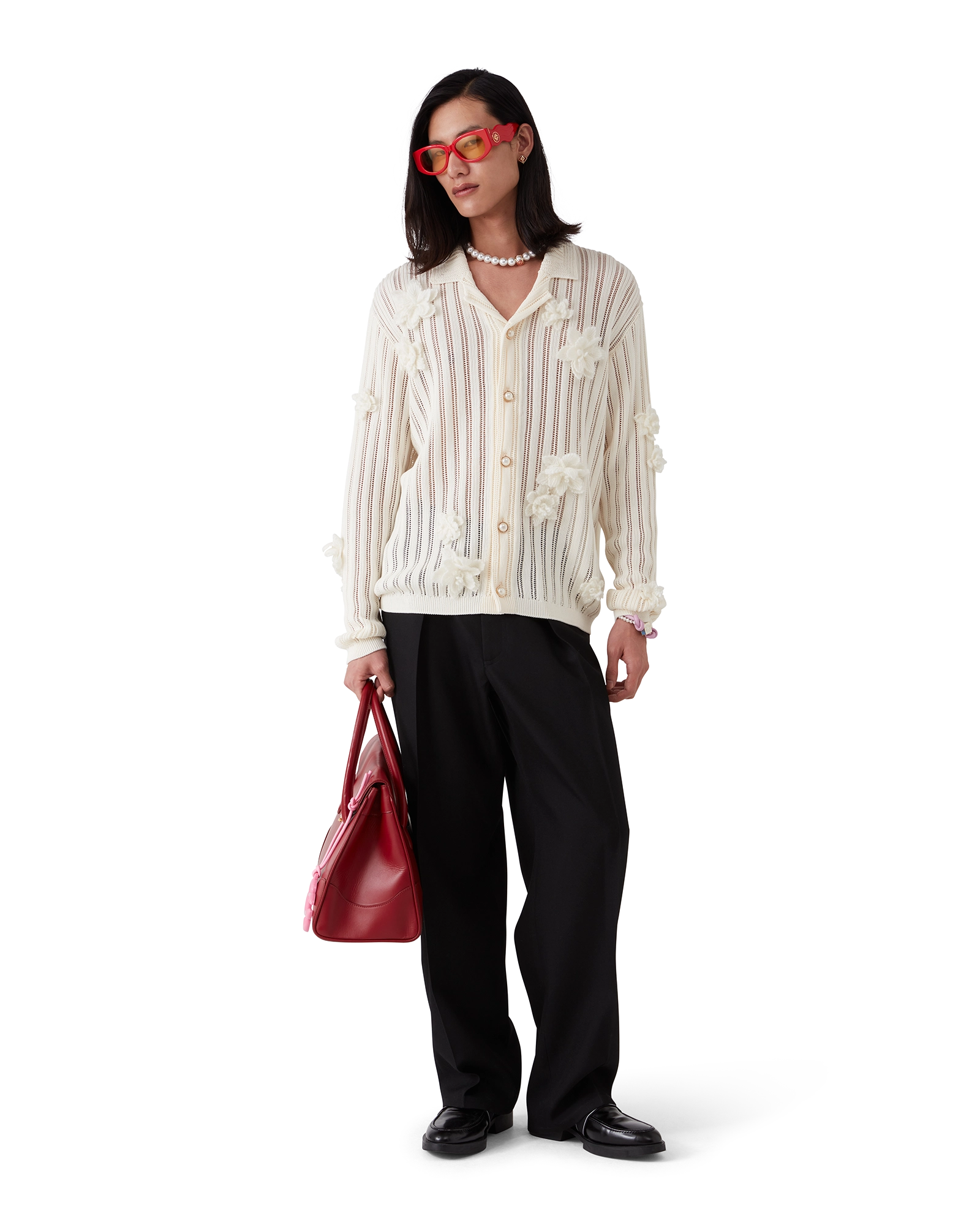 Flower Lace Knit Shirt