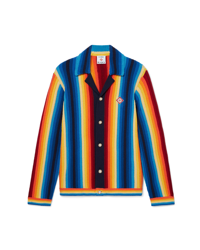 Gradient Stripe Towelling Jacket