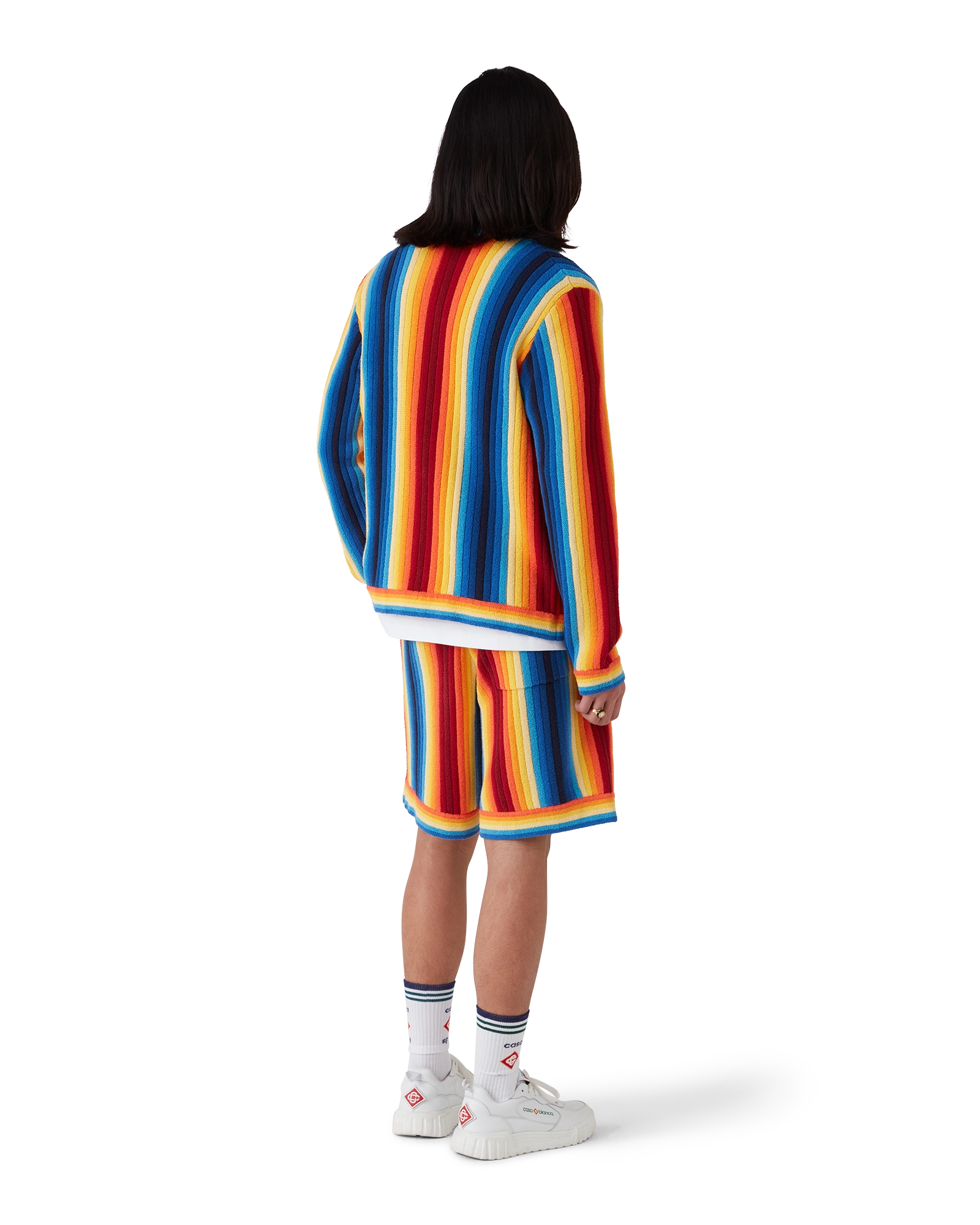 Gradient Stripe Towelling Jacket