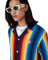 Gradient Stripe Towelling Jacket