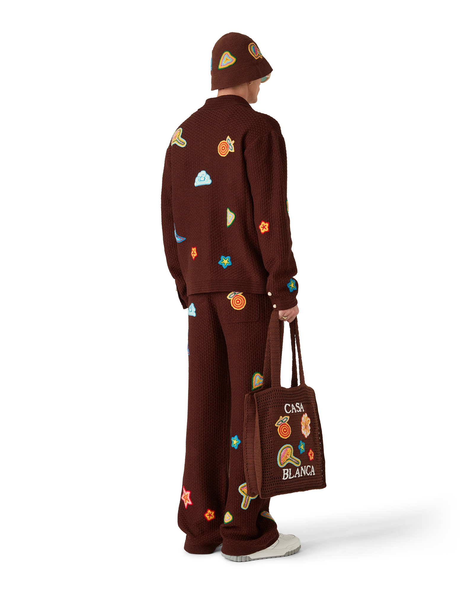 Motif Long Sleeve Crochet Shirt