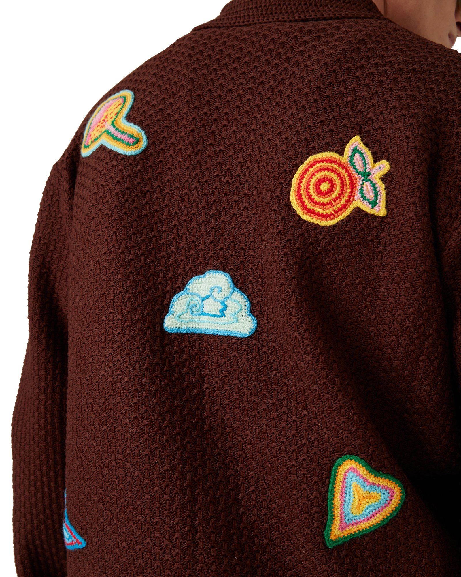 Motif Long Sleeve Crochet Shirt