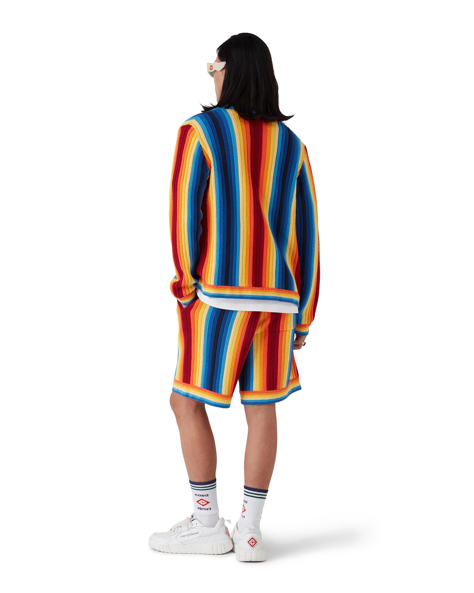 Gradient Stripe Towelling Shorts