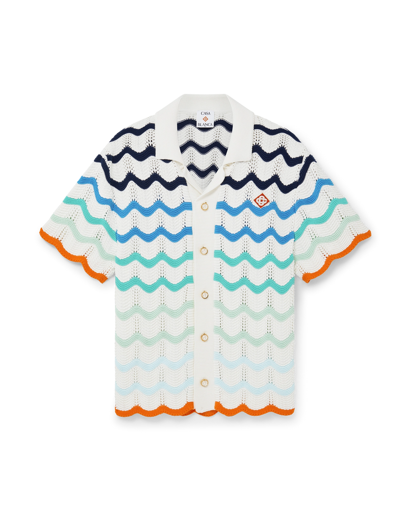 Gradient Wave Crochet Shirt | Casablanca Paris