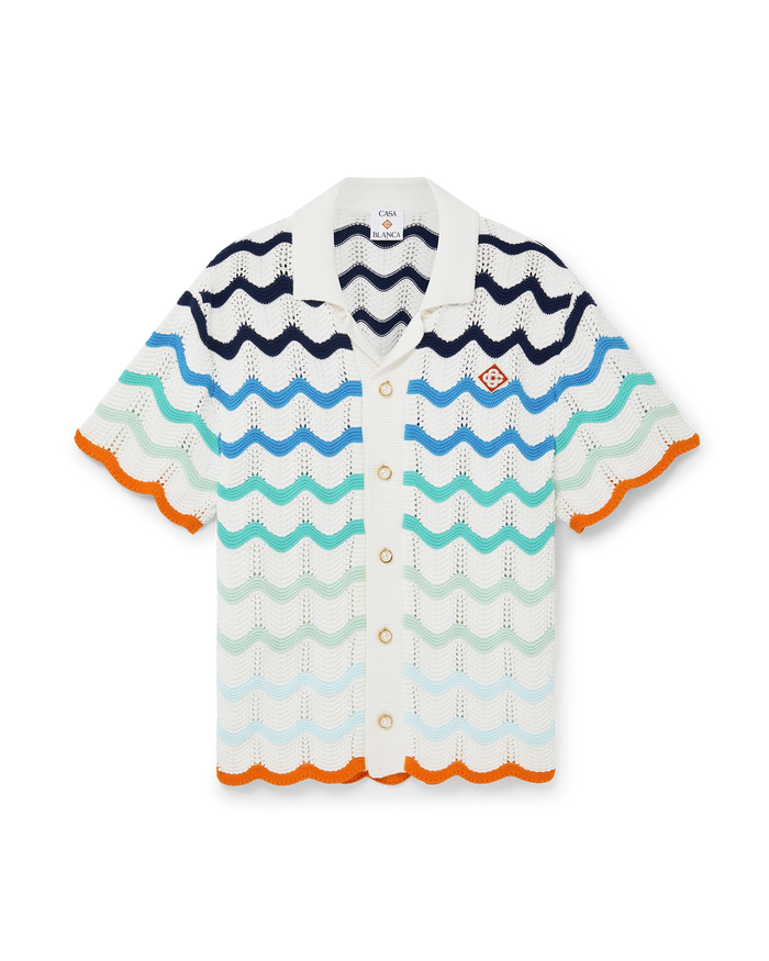 Gradient Wave Crochet Shirt