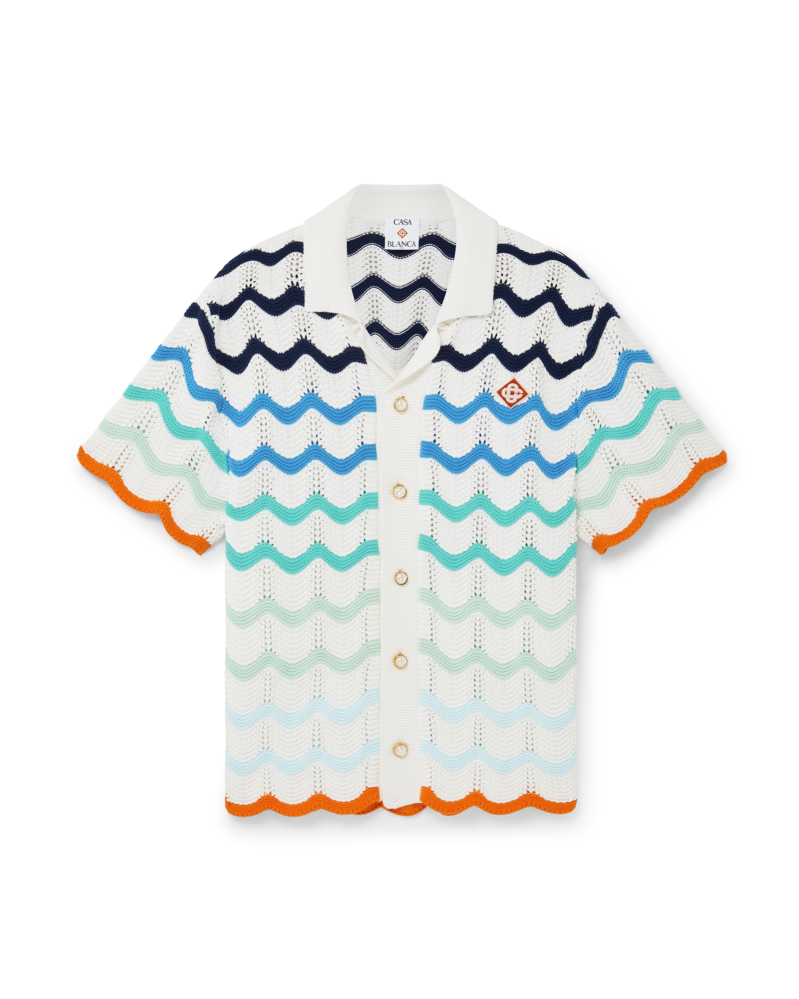 Gradient Wave Crochet Shirt | Casablanca Paris