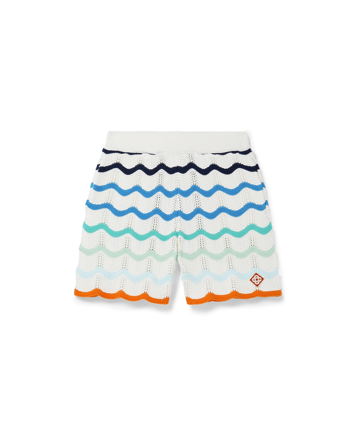 Gradient Wave Crochet Shorts