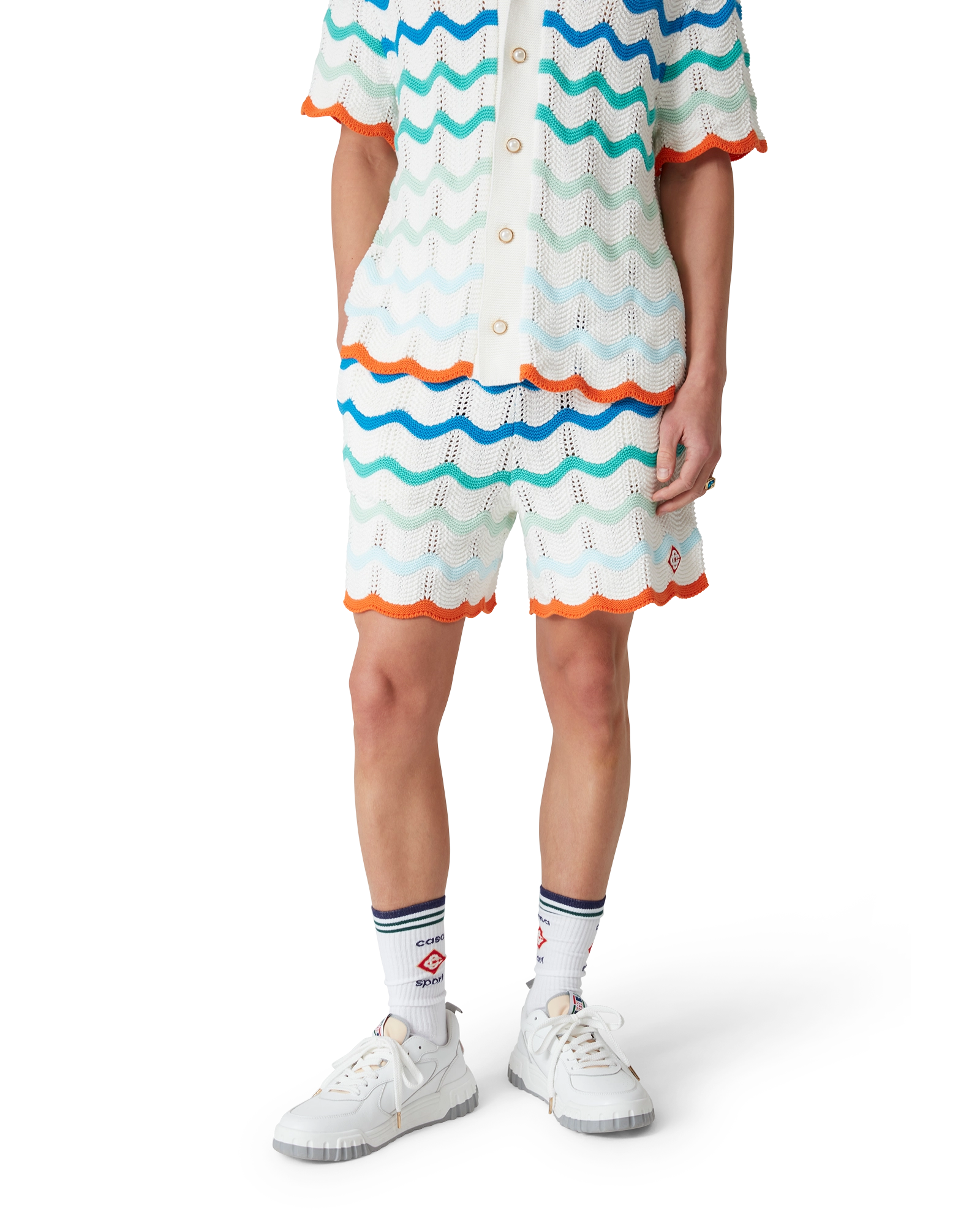 Gradient Wave Crochet Shorts