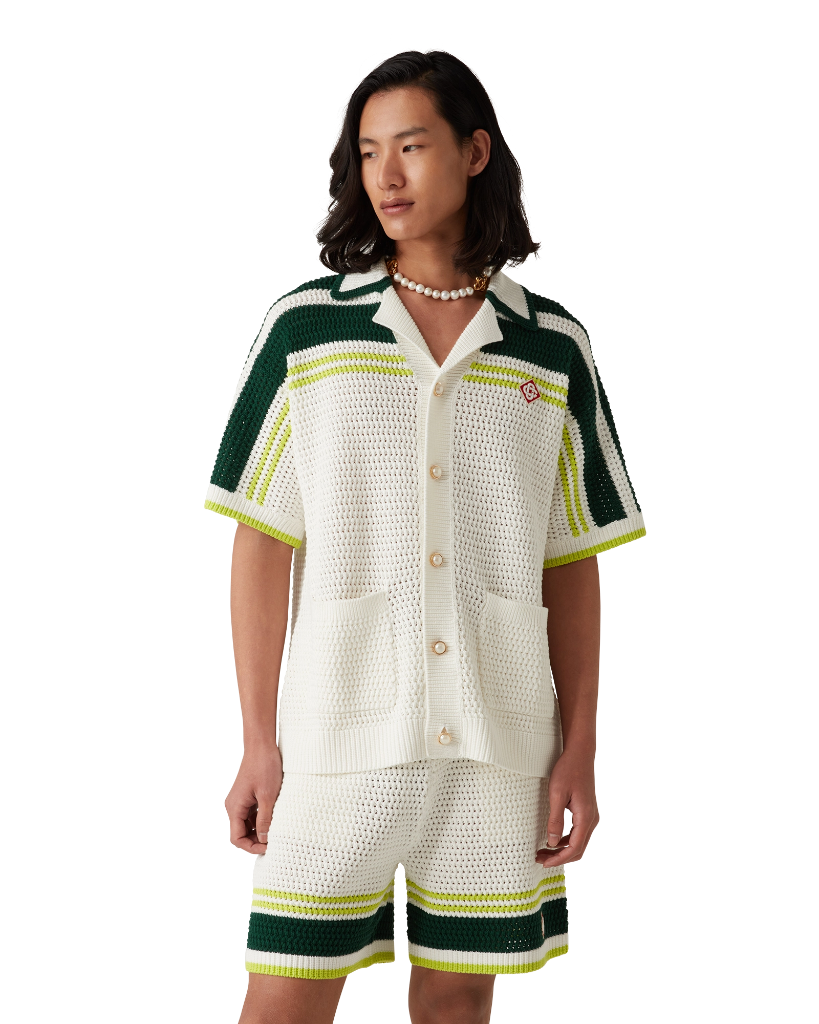 Tennis Short Sleeve Crochet Shirt
