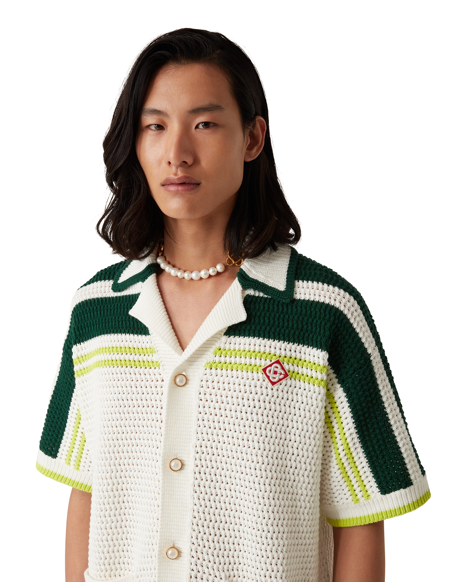 Tennis Short Sleeve Crochet Shirt