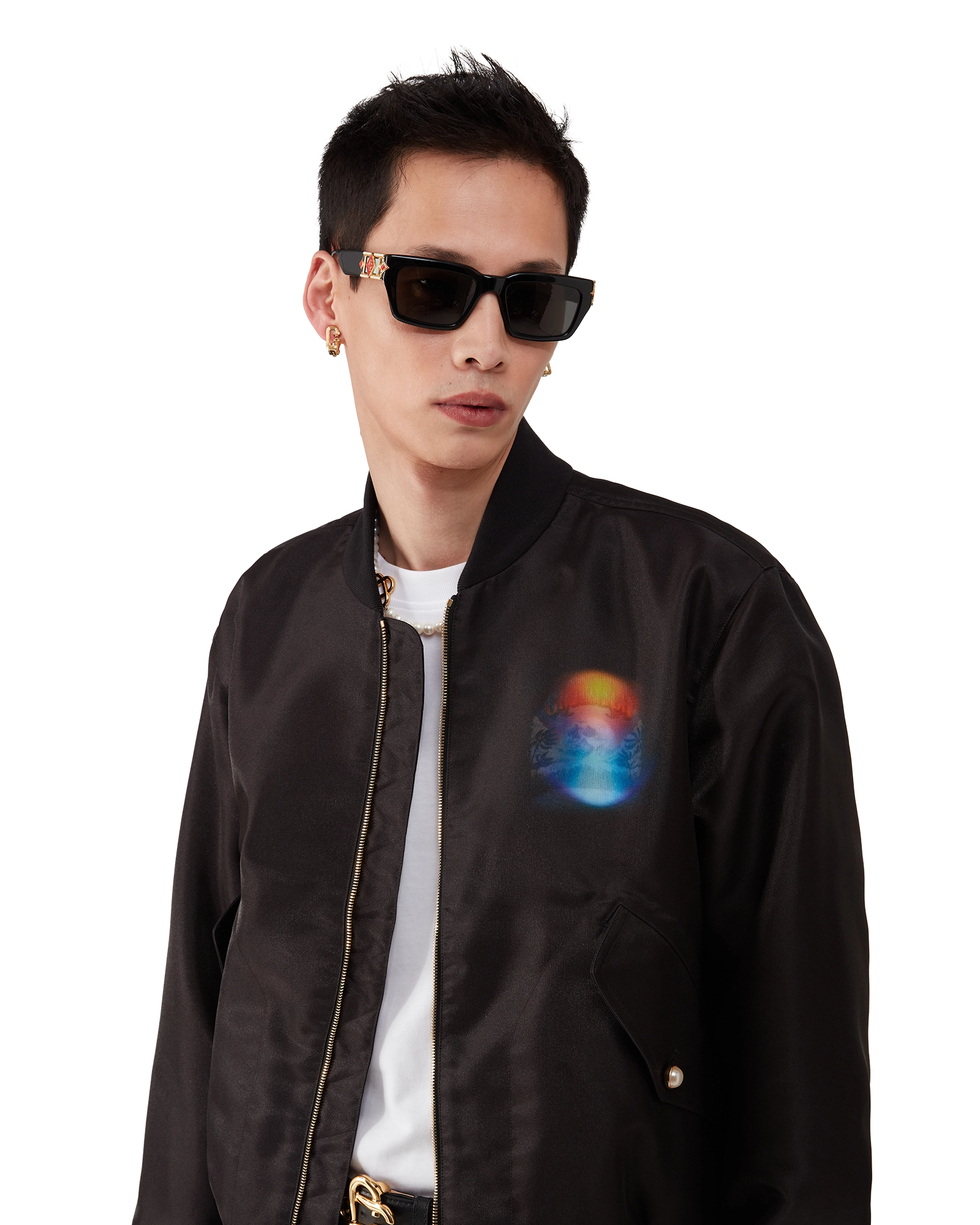 Organza Gradient Bomber Jacket