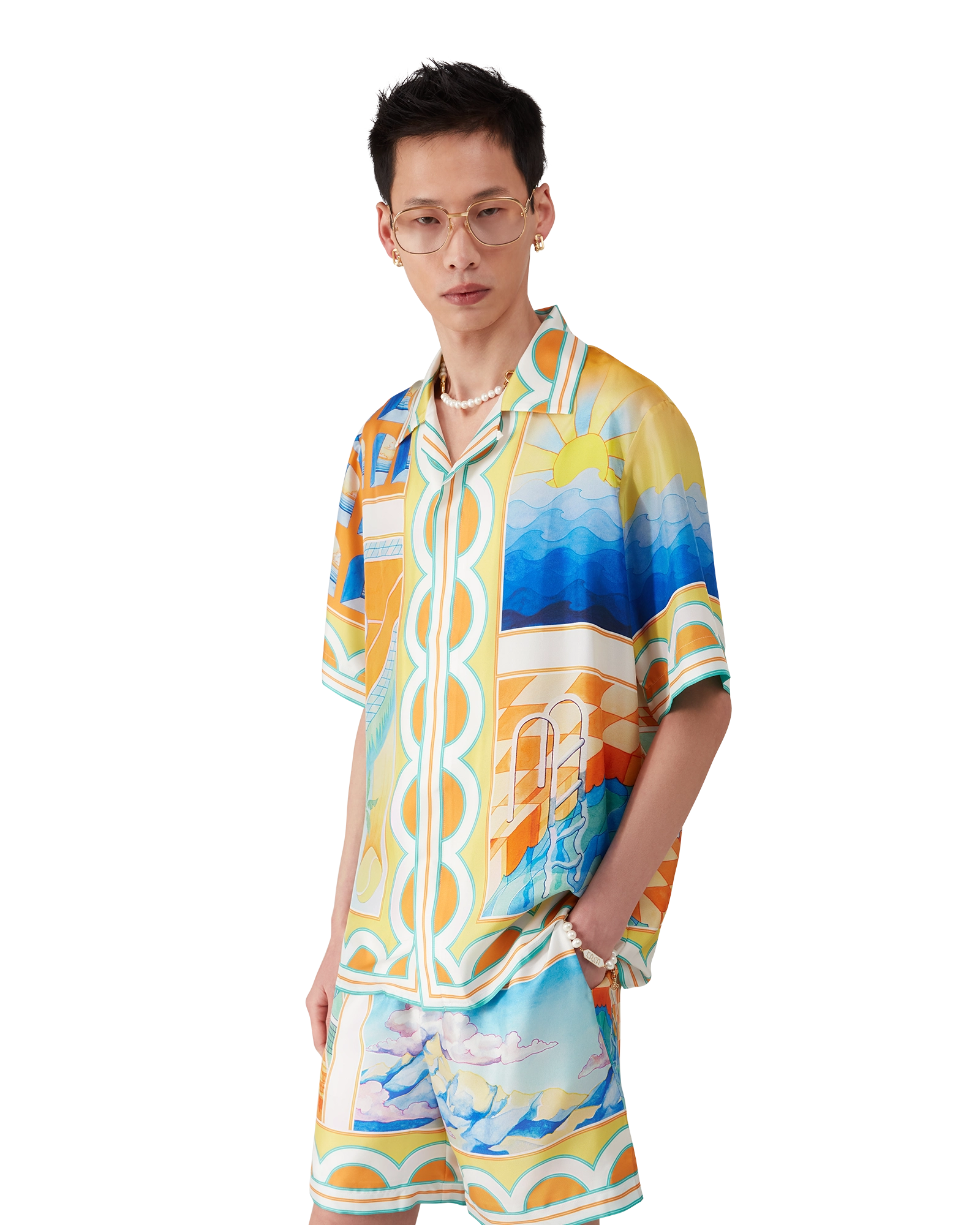 Surreal Pool Short Sleeve Silk Shirt
