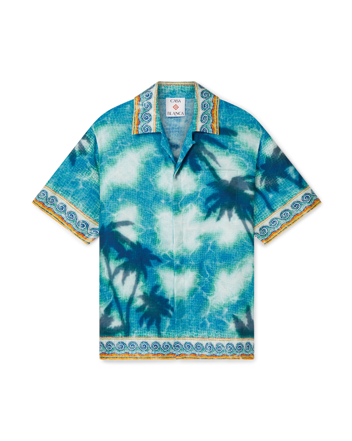 Poolside Emblem Short Sleeve Silk Shirt