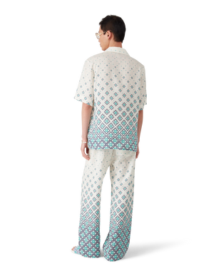 Gradient Monogram Short Sleeve Linen Shirt