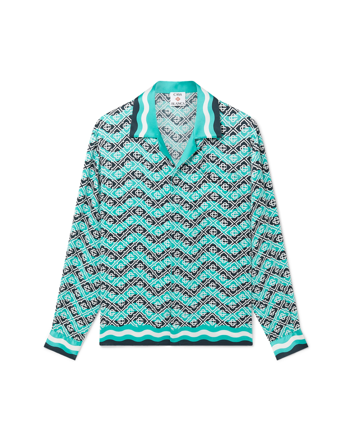 Monogram Wave Silk Shirt