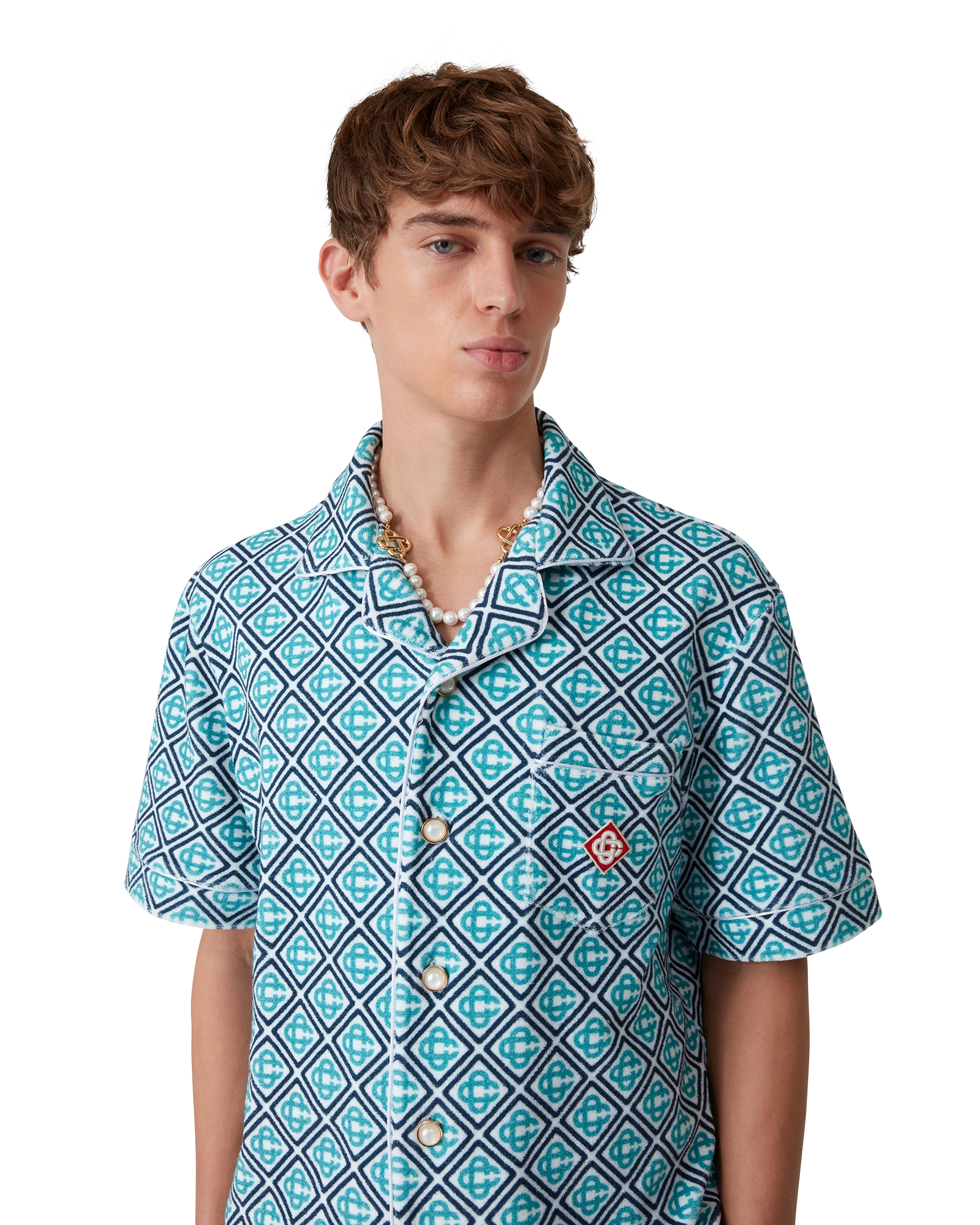 Monogram Short Sleeve Towelling Shirt