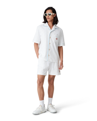 Tennis Stripe Short Sleeve Towelling Shirt