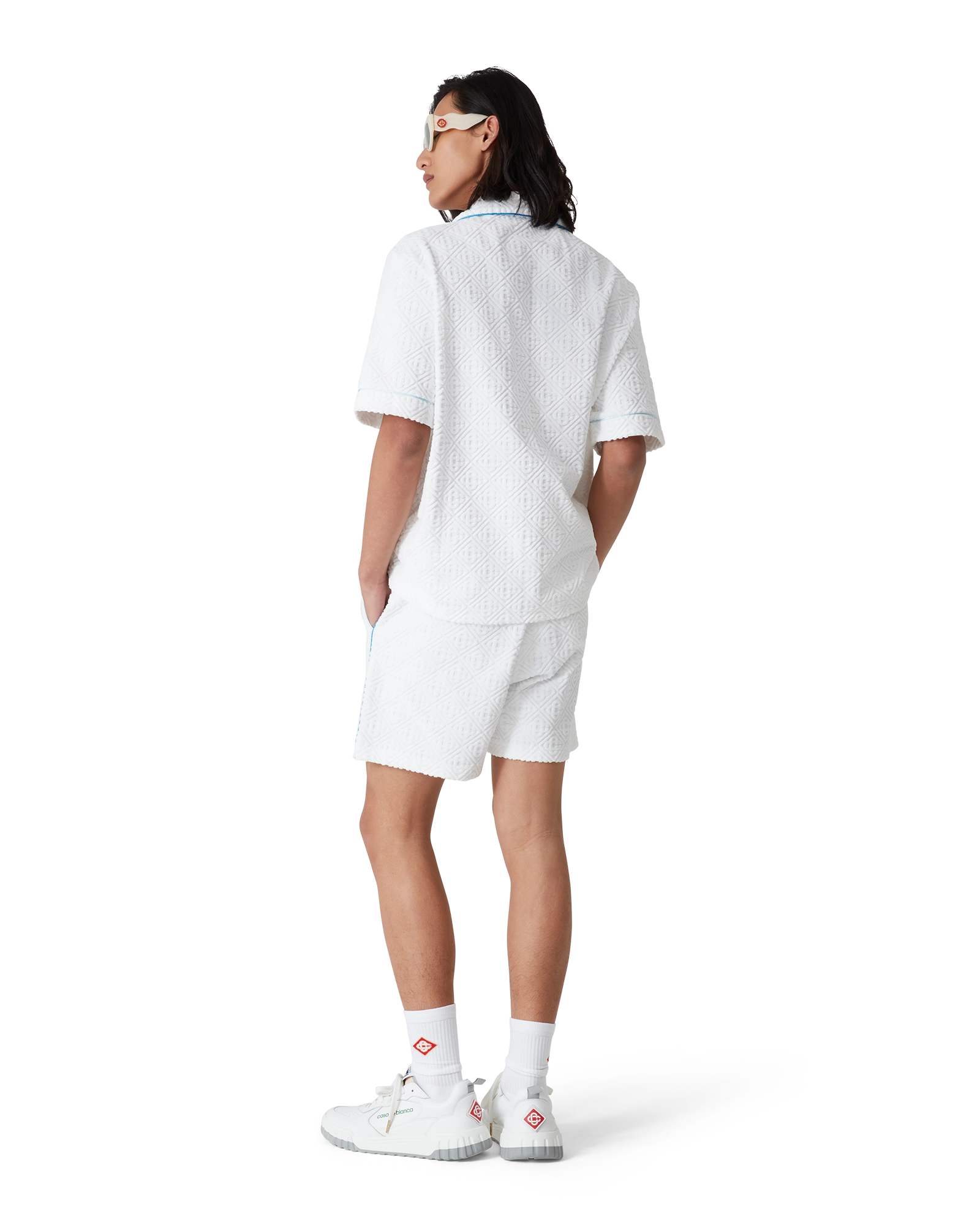 Tennis Stripe Short Sleeve Towelling Shirt