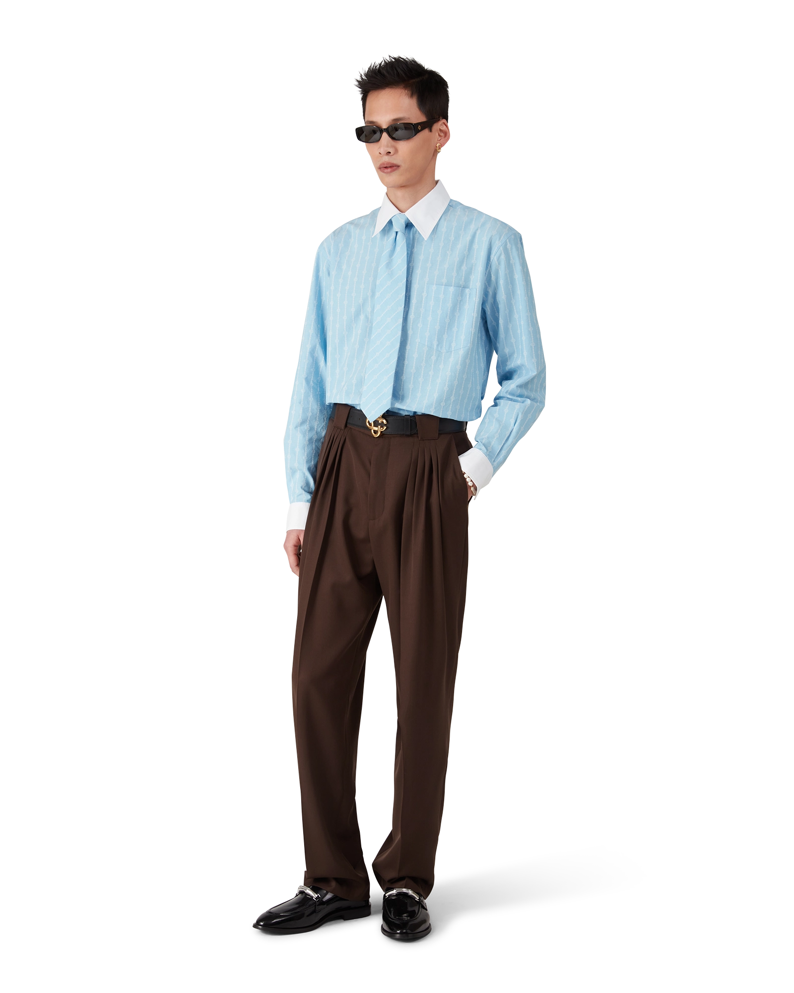 Laurel Stripe Long Sleeve Jacquard Shirt