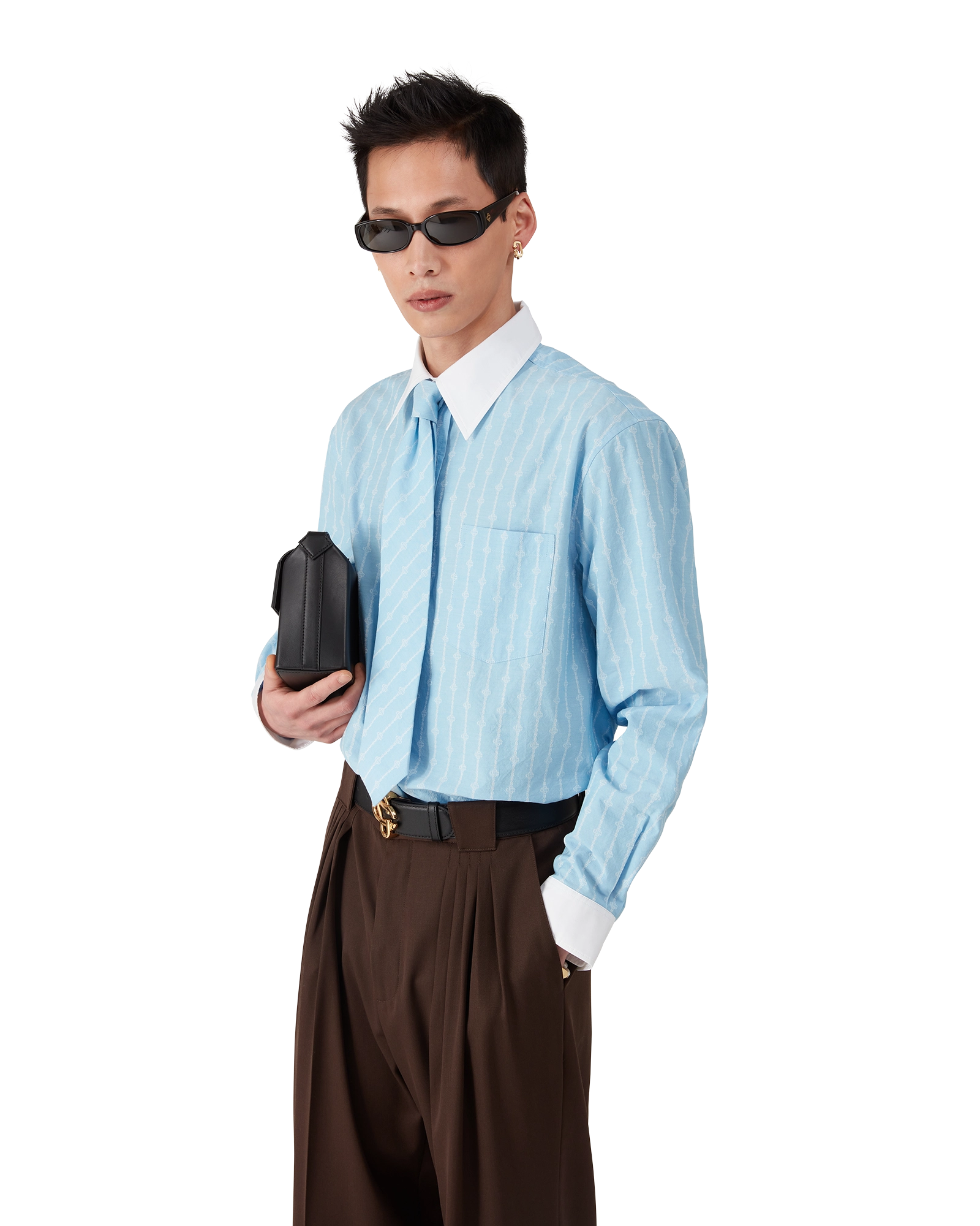 Laurel Stripe Long Sleeve Jacquard Shirt