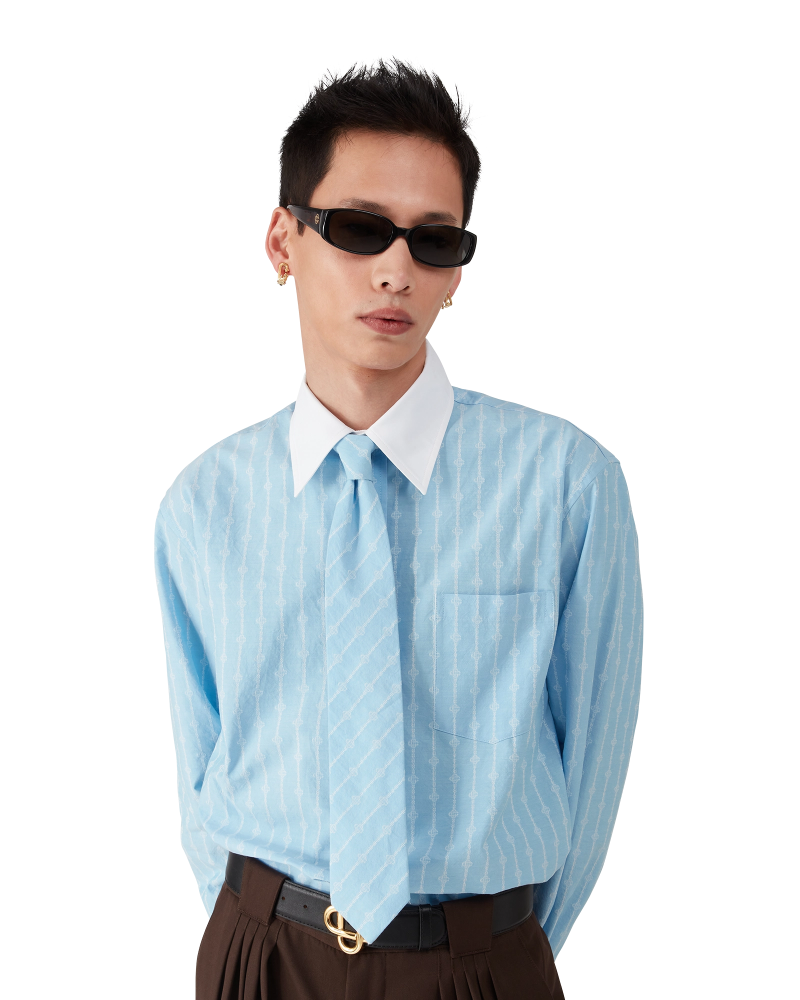 Laurel Stripe Long Sleeve Jacquard Shirt