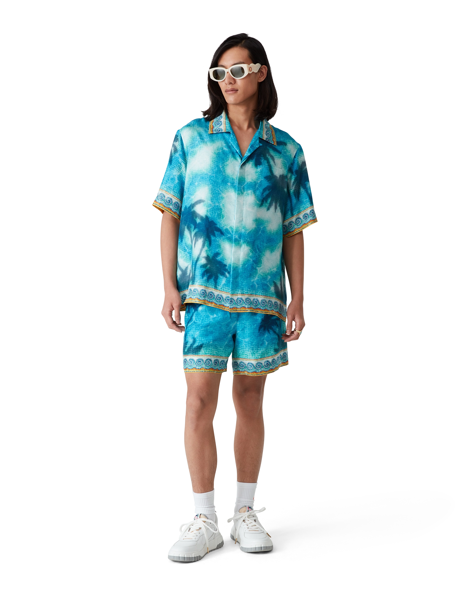 Poolside Emblem Short Sleeve Silk Shirt
