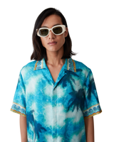 Poolside Emblem Short Sleeve Silk Shirt