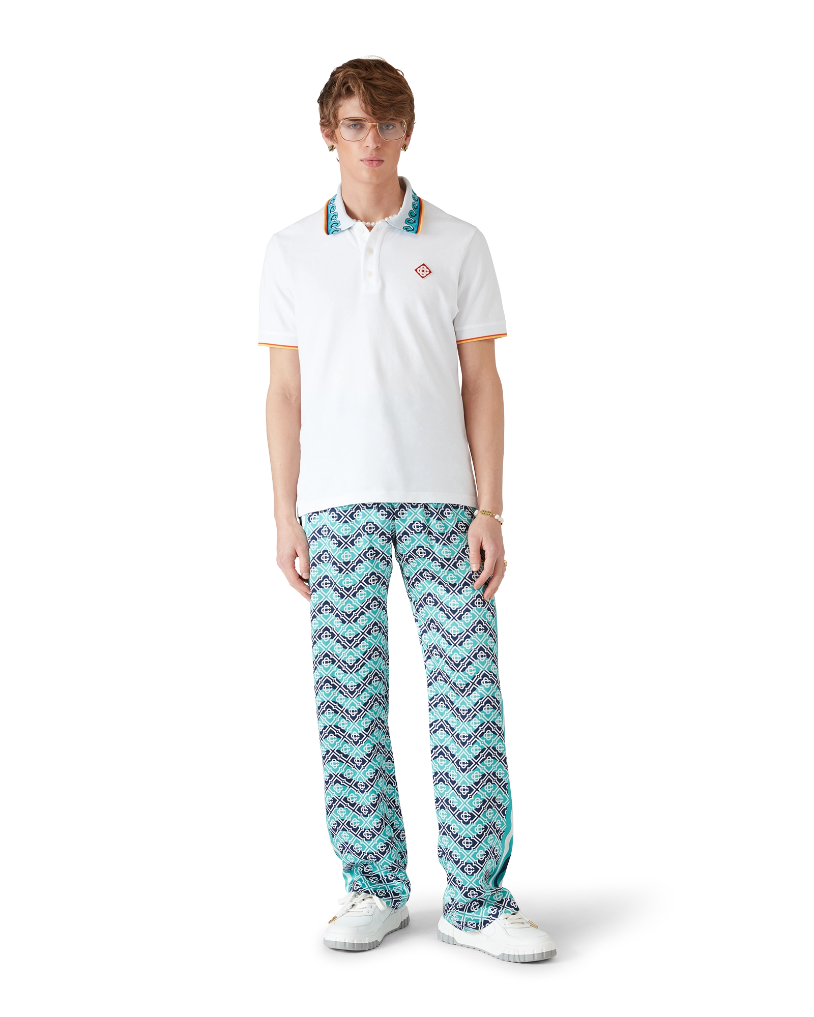 Monogram Wave Silk Trousers