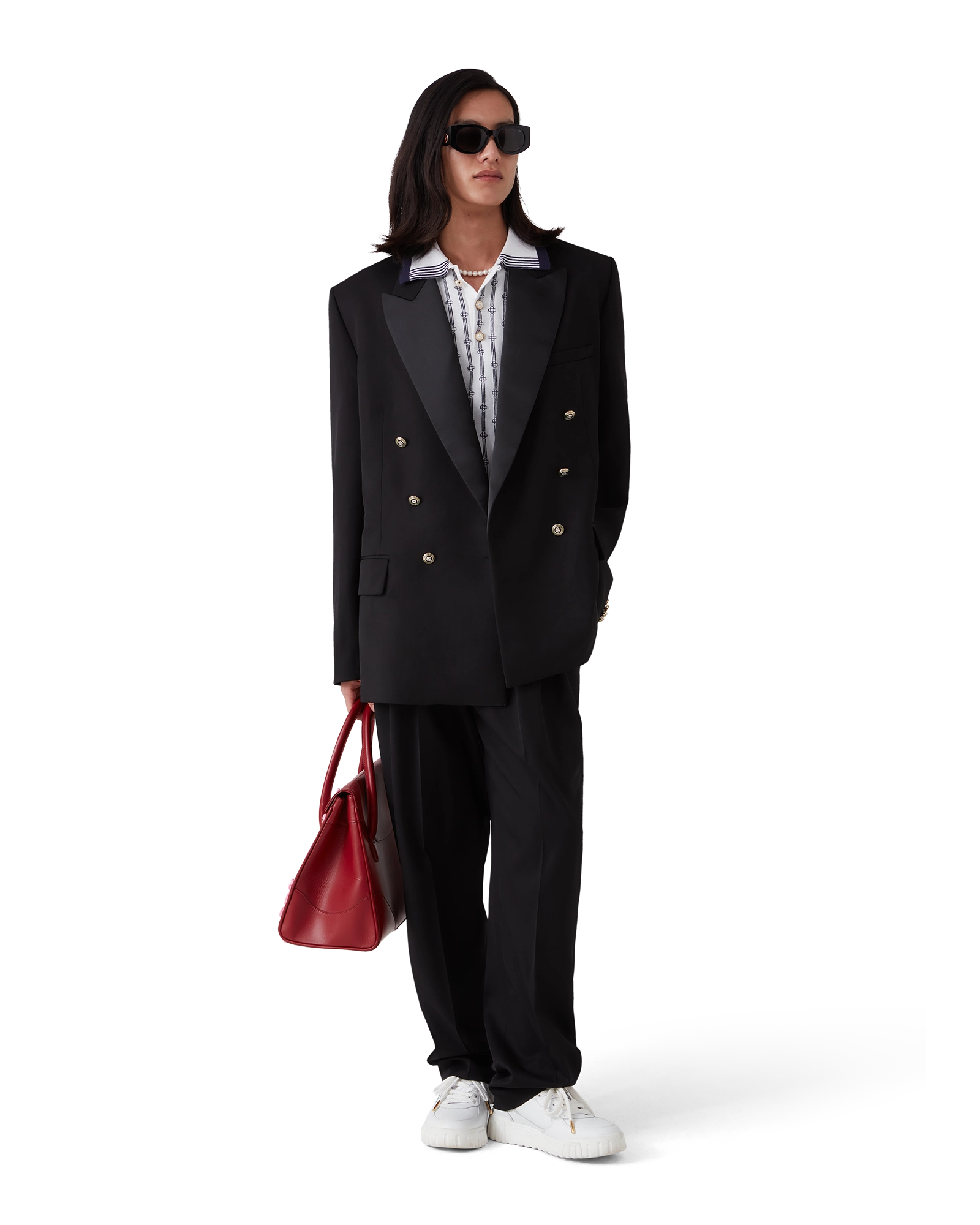 Wool Five Pleat Tailored Trousers