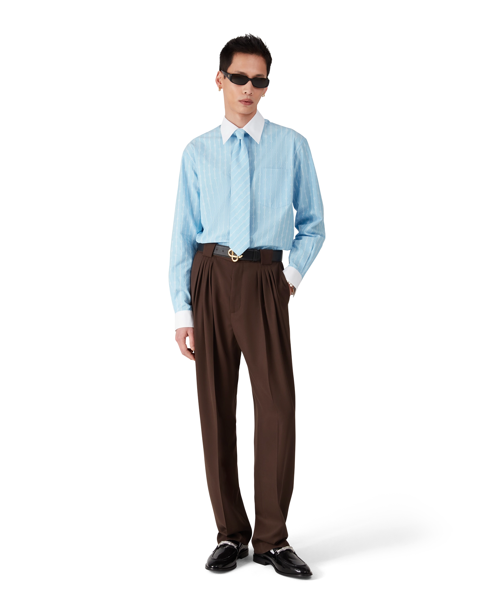 Wool Five Pleat Trousers