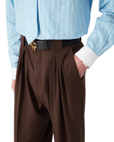 Wool Five Pleat Trousers