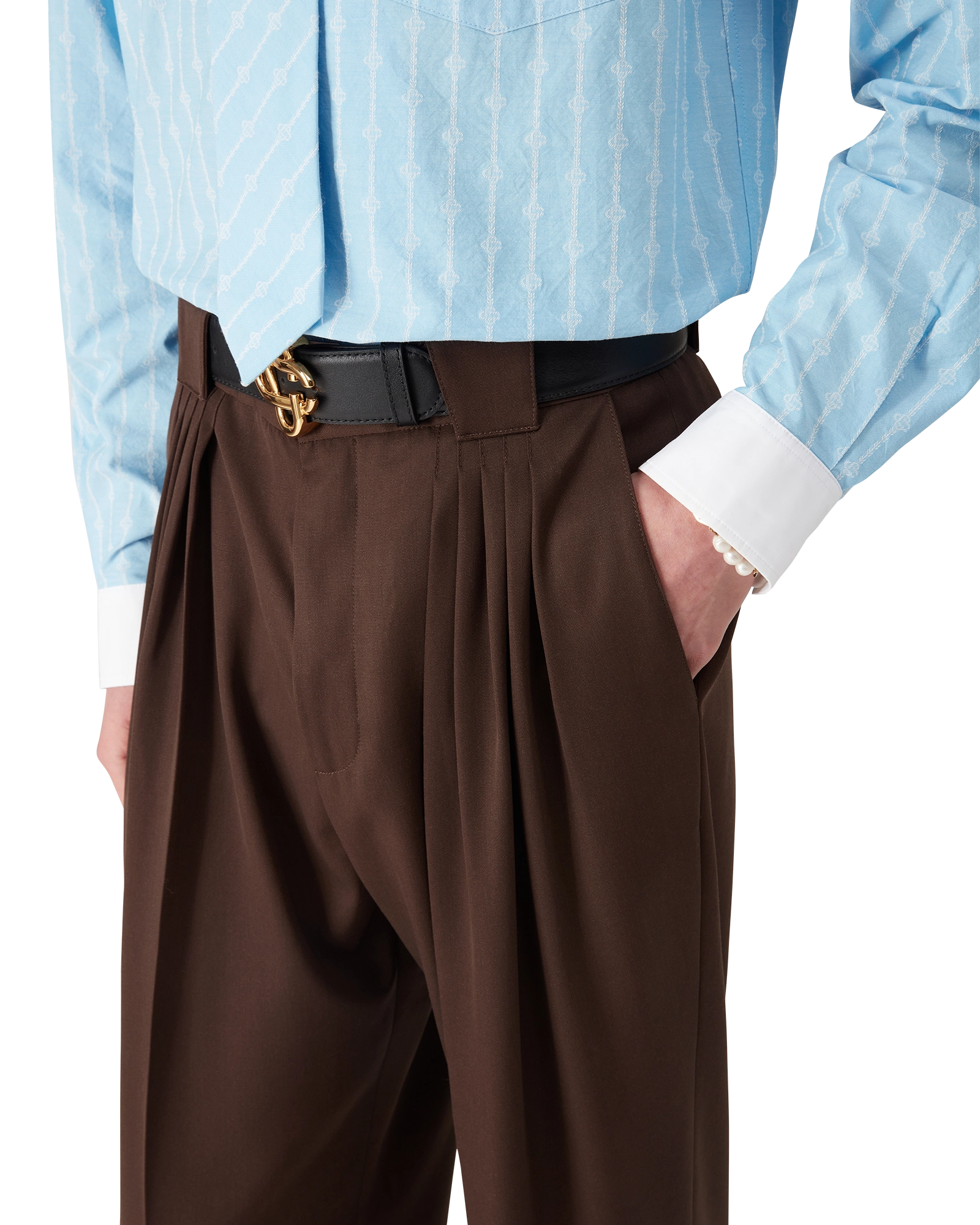 Wool Five Pleat Trousers