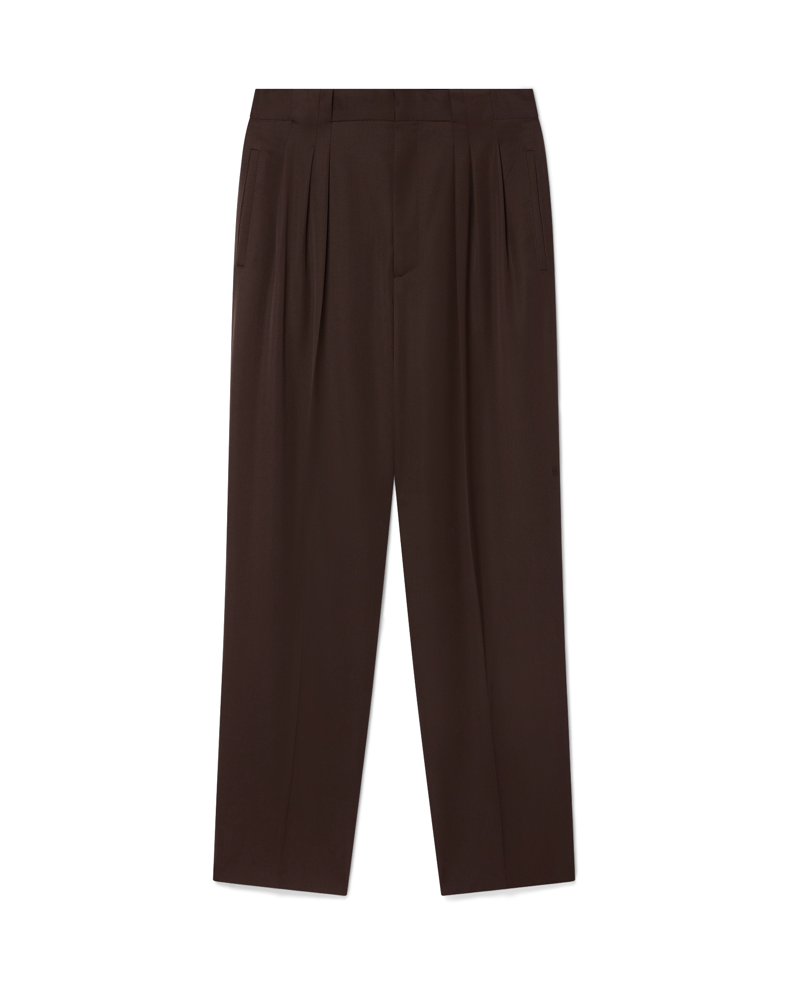 Wool Pleated Tailored Trousers