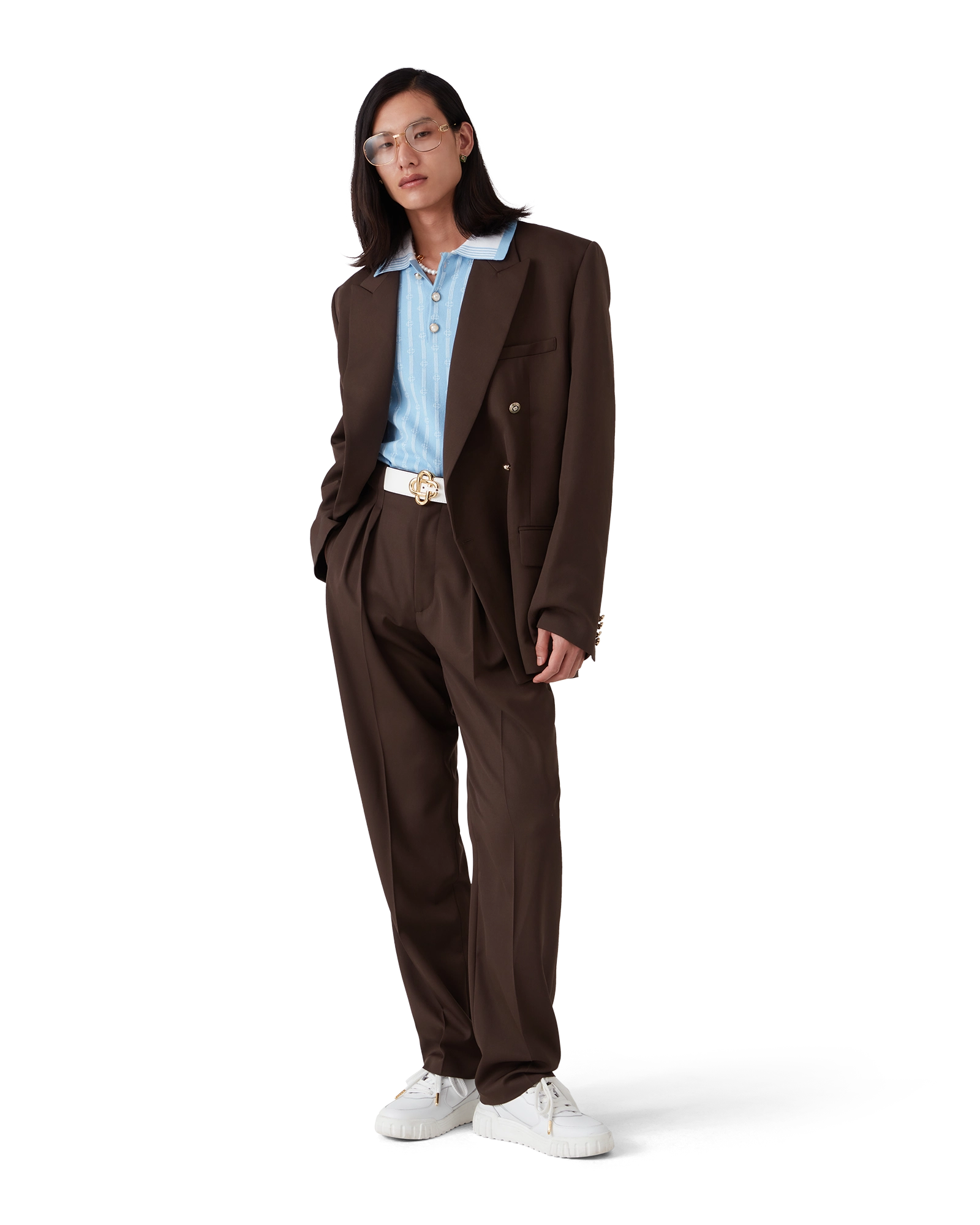 Wool Pleated Tailored Trousers