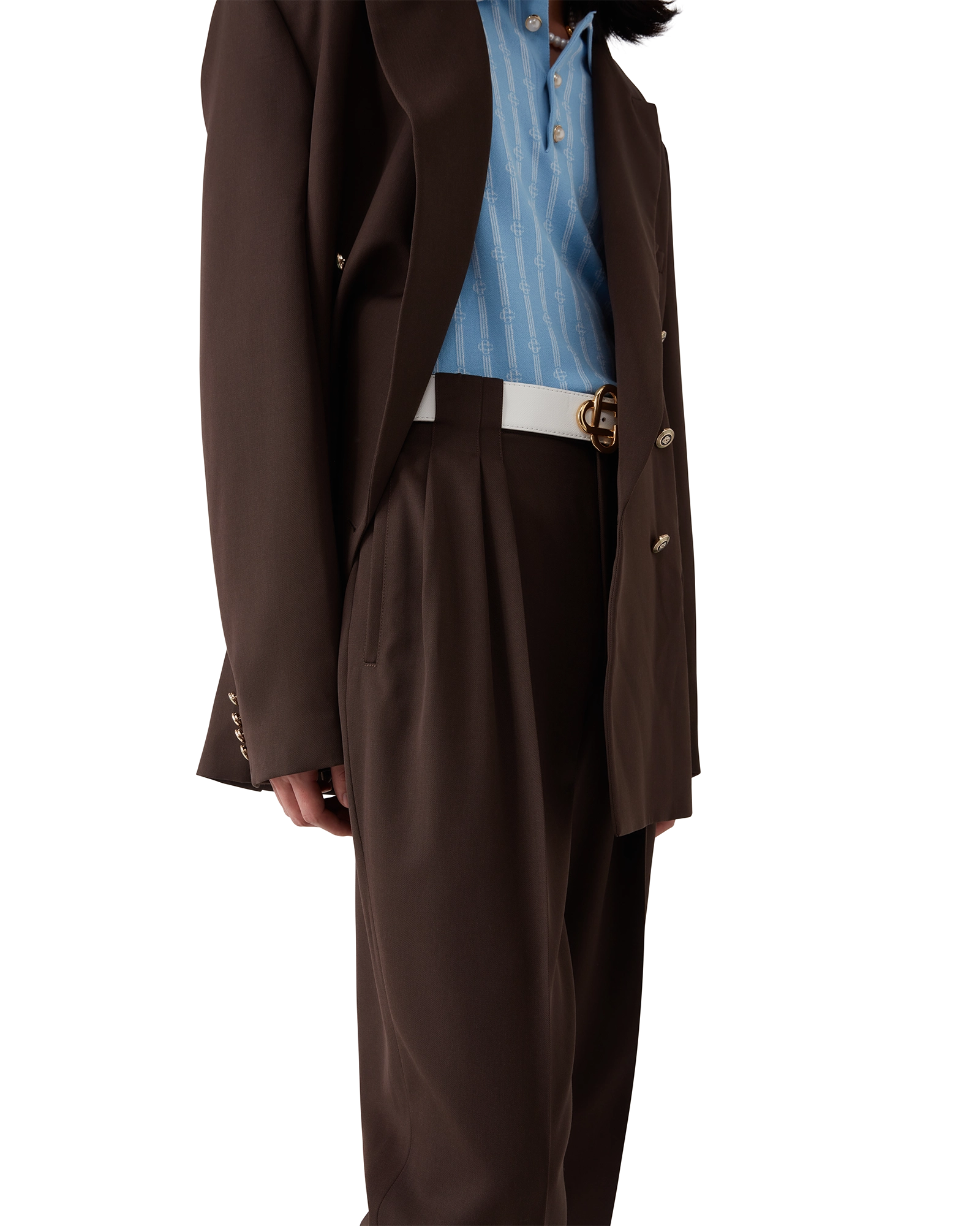 Wool Pleated Tailored Trousers