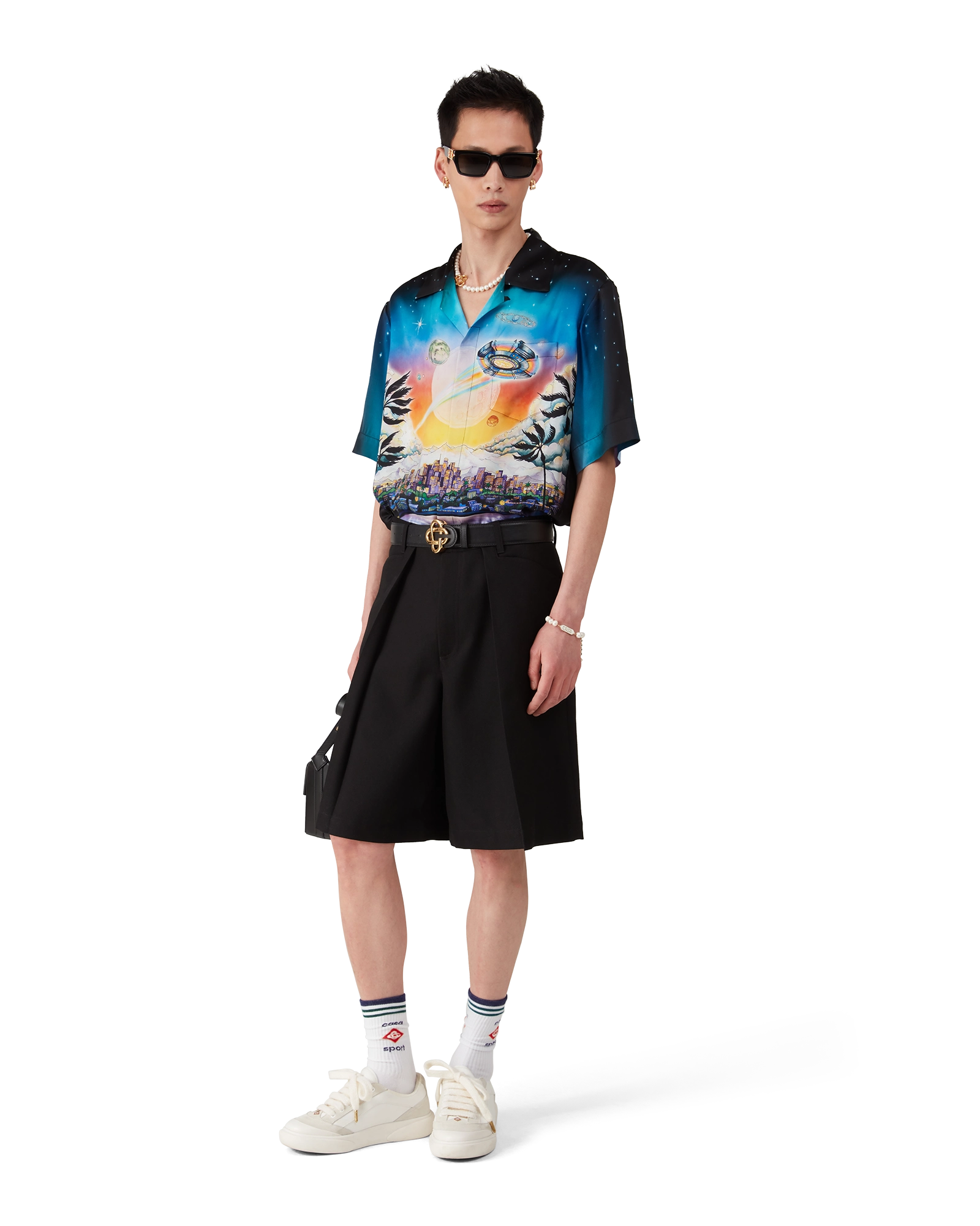 Wool Pleated Tailored Shorts