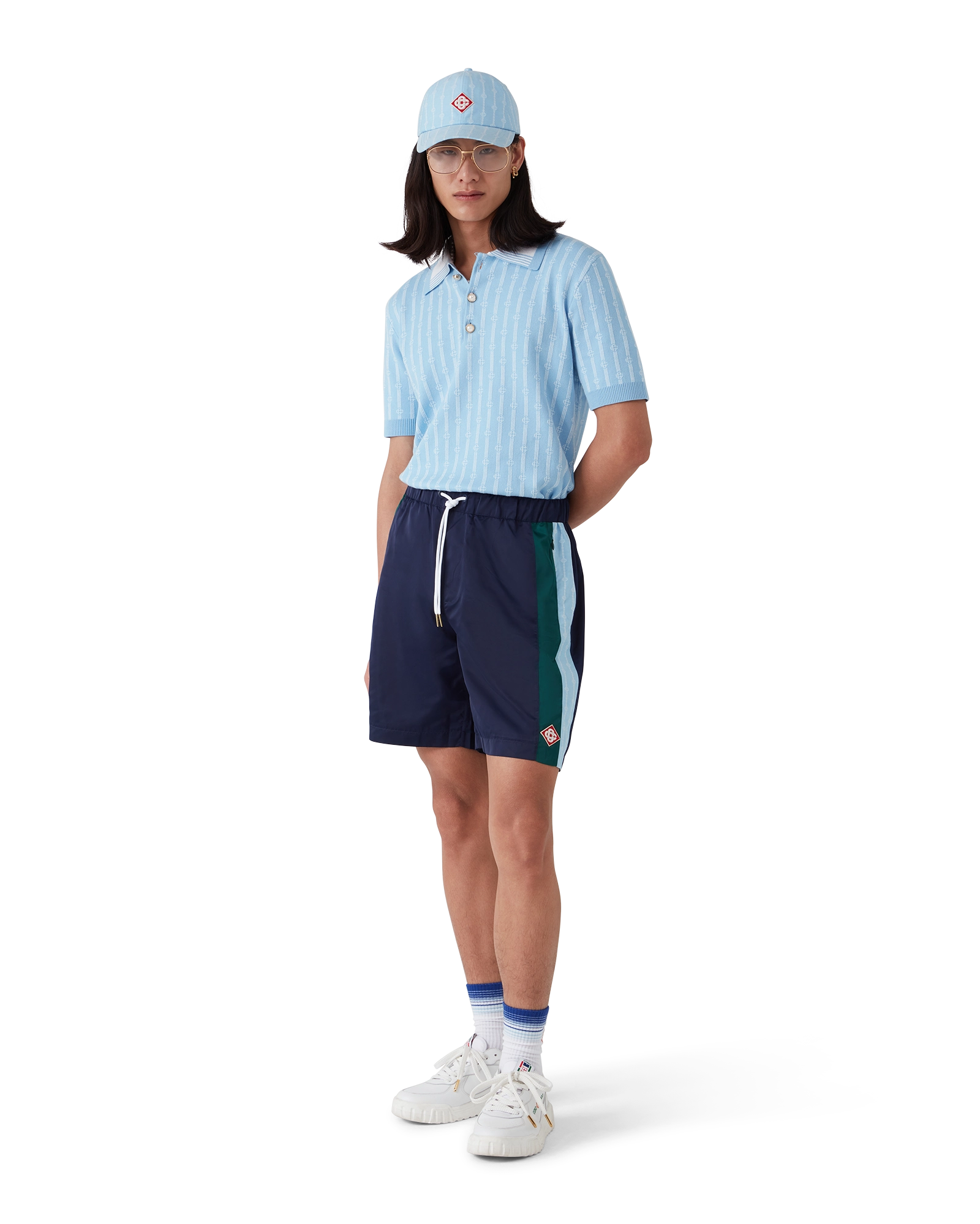 Pinstripe Laurel Track Shorts