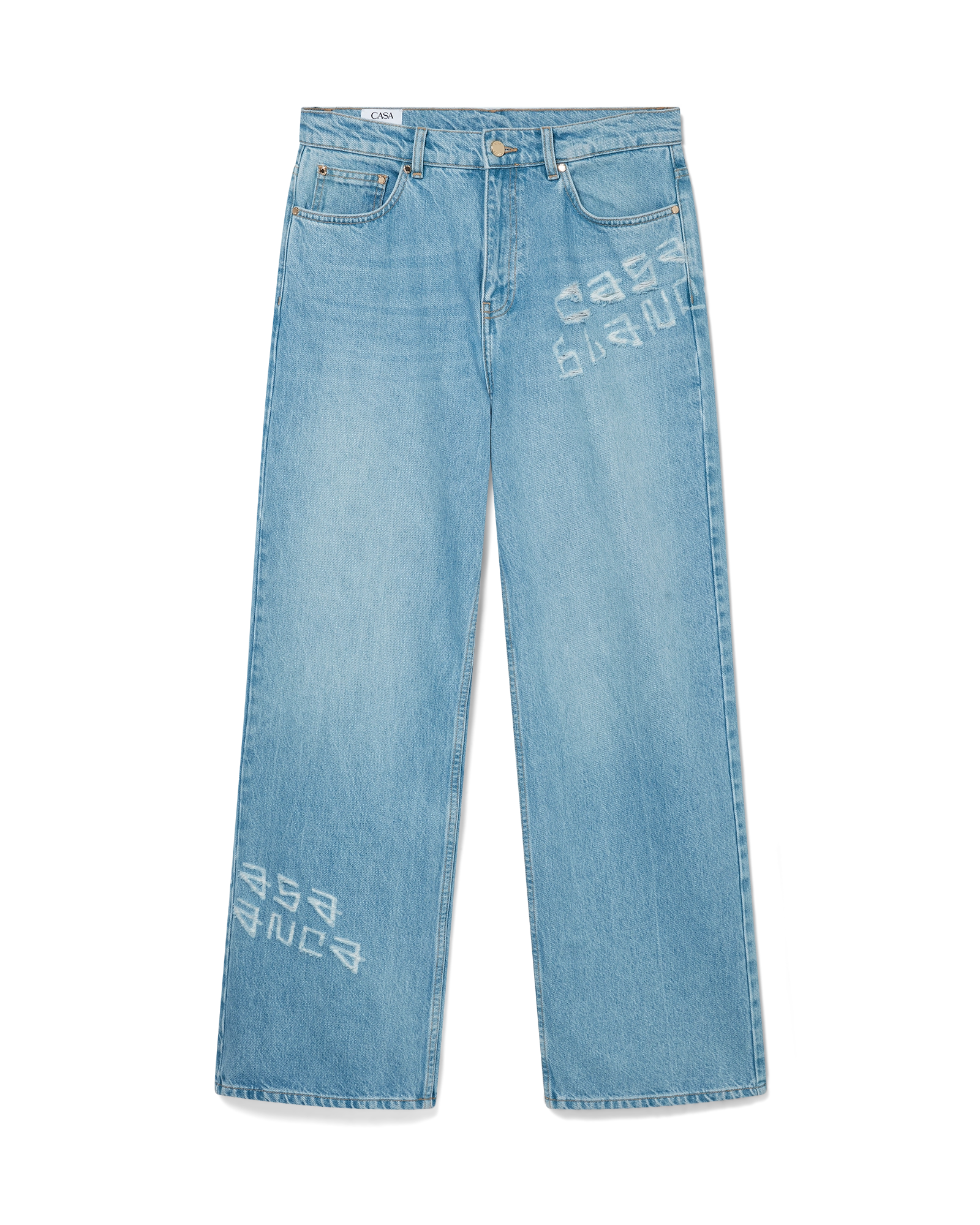 Graffiti Distressed Denim Jeans