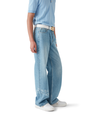 Graffiti Distressed Denim Jeans