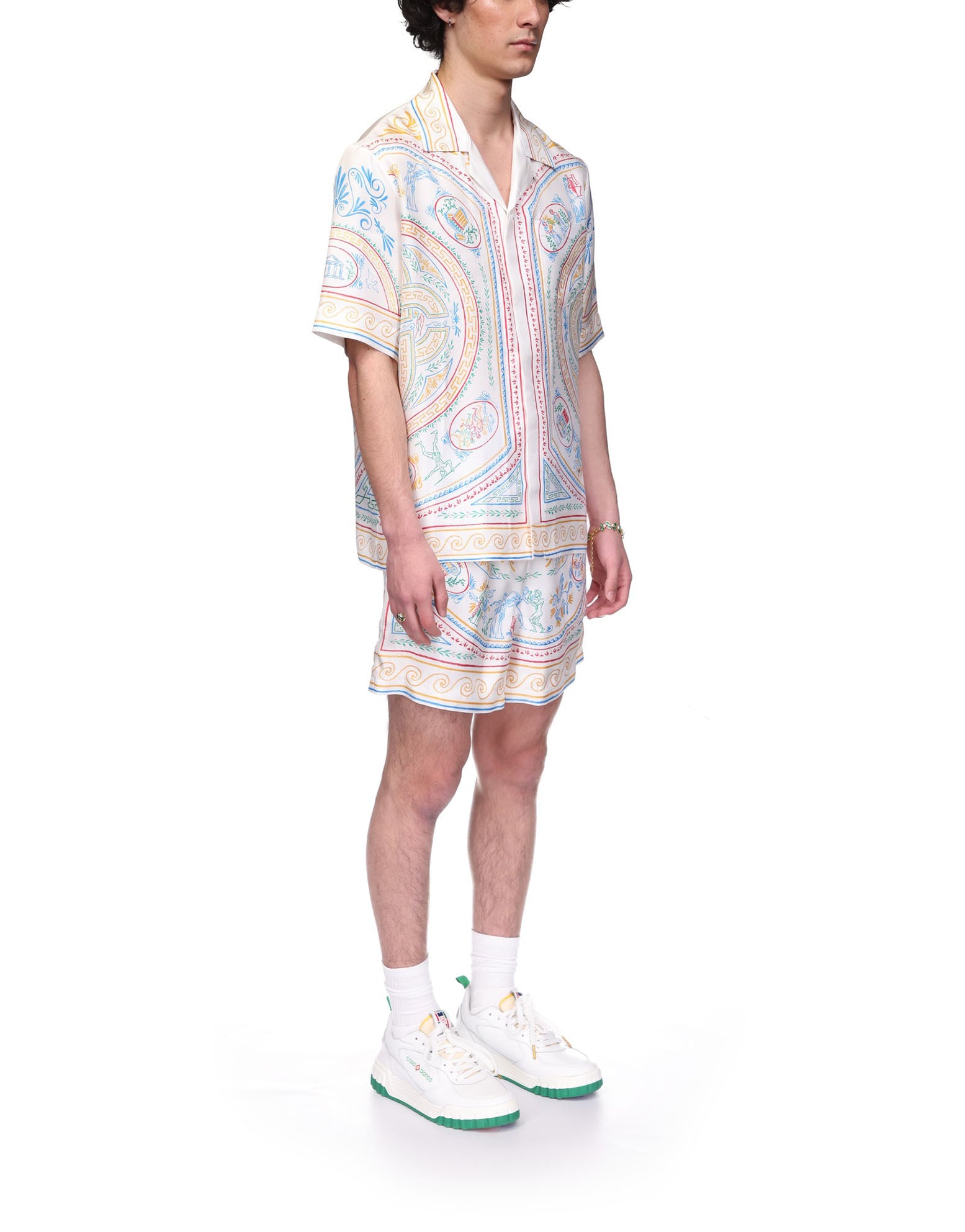 Crayon Vase Short Sleeve Silk Shirt