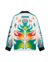 Flame Laurel  Long Sleeve Silk Twill Shirt